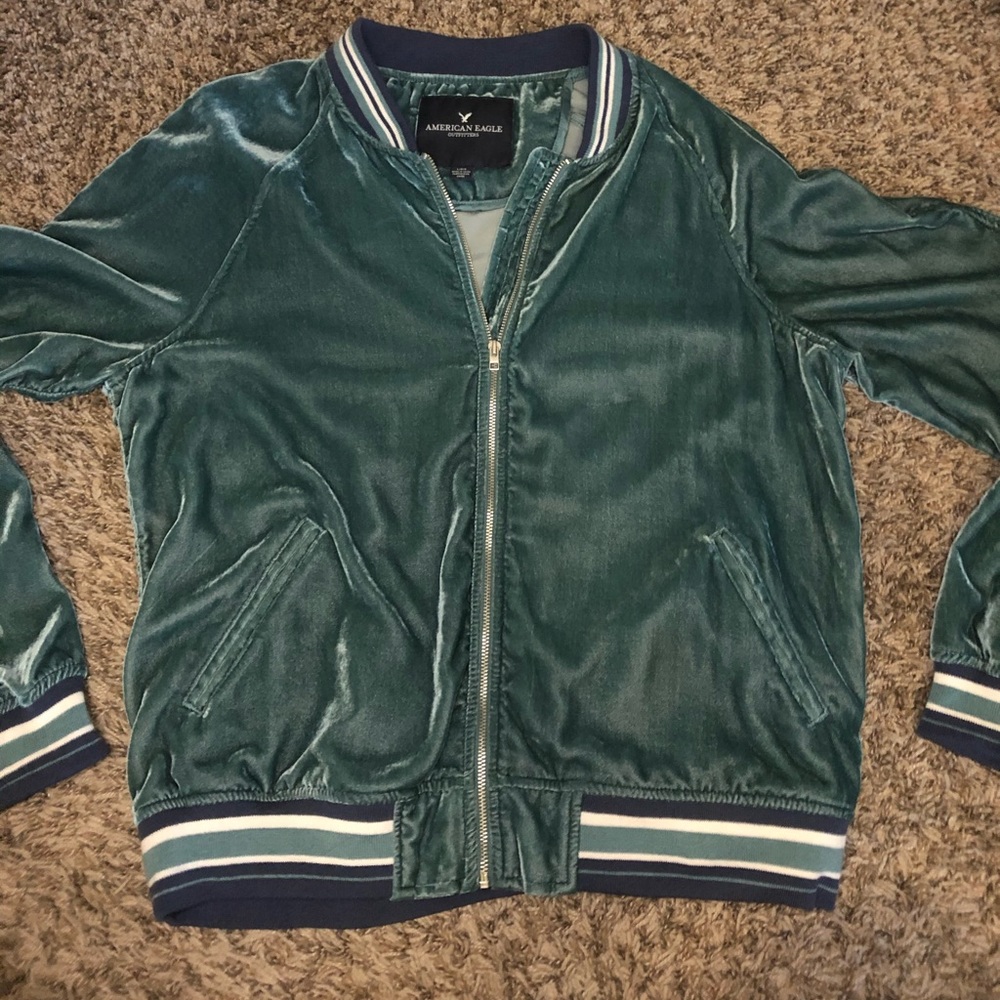 American Eagle Velvet Bomber Jacket